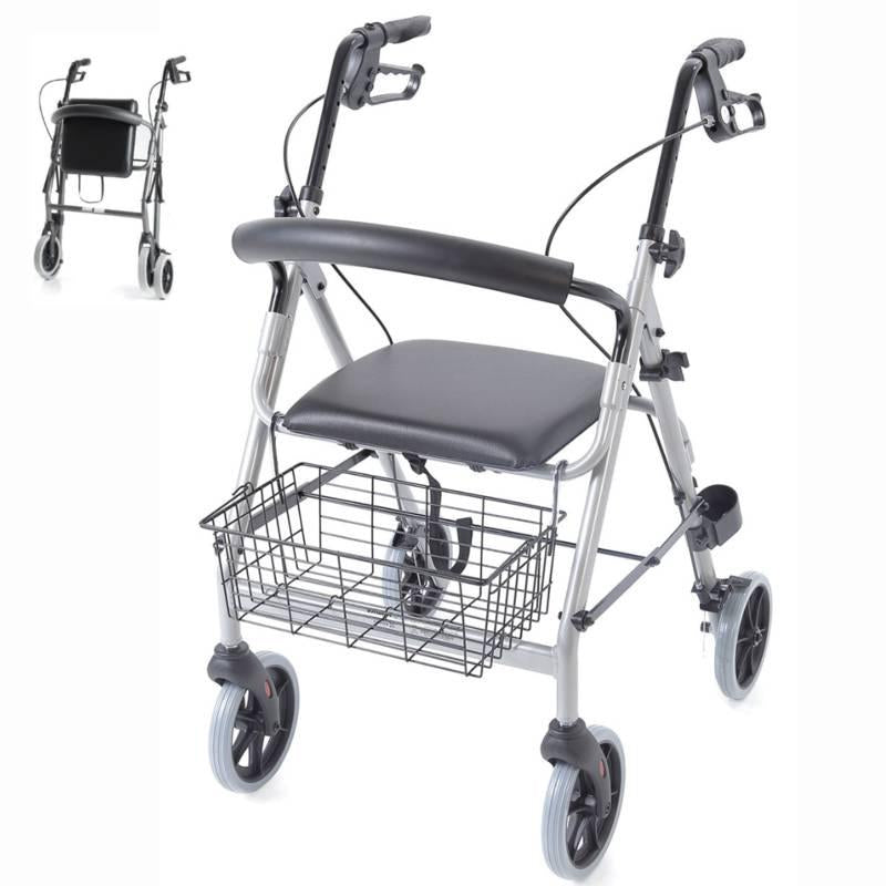 Andador Rollator de Aluminio Freno de Maneta y Parking