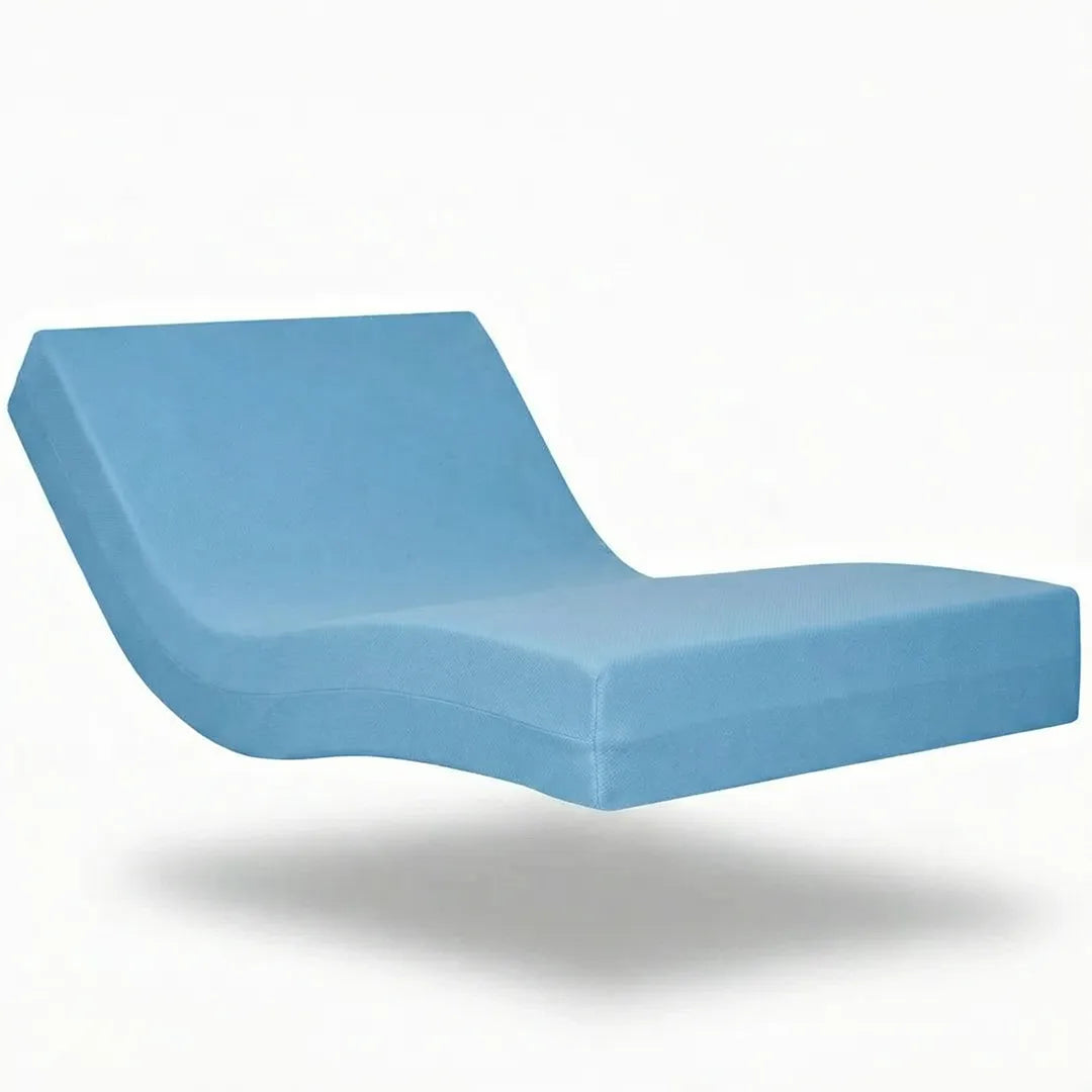Vista de colchón impermeable bariátrico con capa de visco y poliuretano y estructura flexible dortomedical