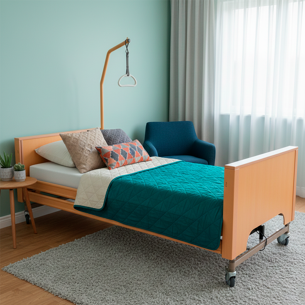 Cama Articulada com ELEVAÇÃO: Pack Trapézio + Grades + Cabeceira/Peseira. ANTARES