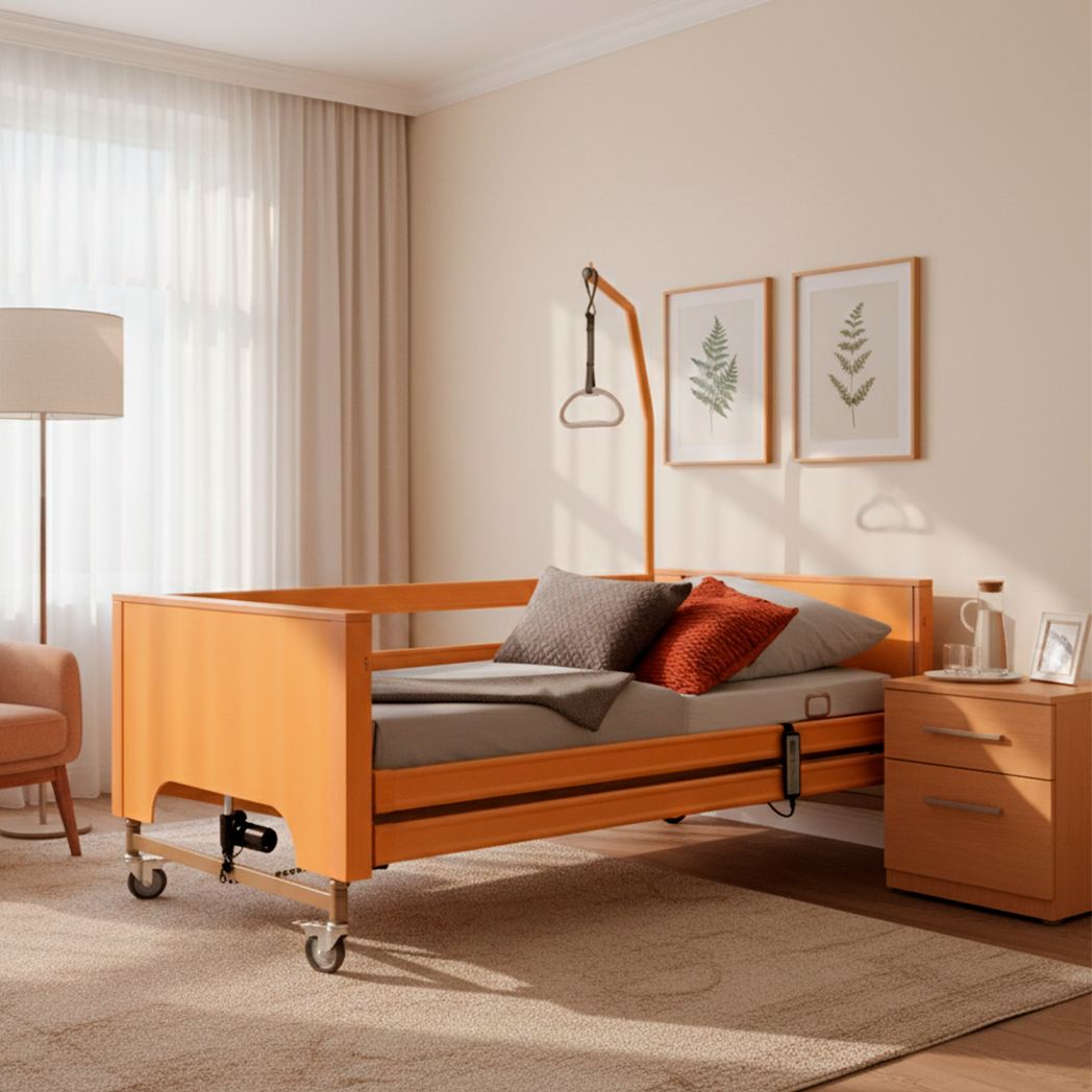 Cama Articulada com ELEVAÇÃO: Pack Trapézio + Grades + Cabeceira/Peseira. ANTARES