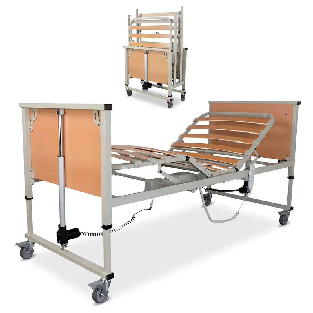 Cama articulada plegable Triumph con Función de elevación para facilitar la tarea del cuidador y las transferencias a la cama dortomedical