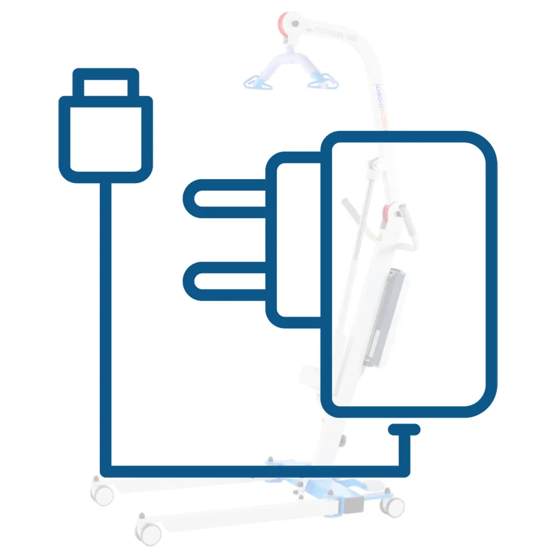 Carregador com cabo para guindaste de transferência
