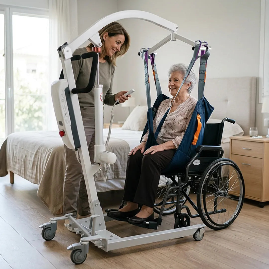 Comprar grúa de elevación para enfermos con plegado rápido sin herramientas para mayor autonomía dortomedical