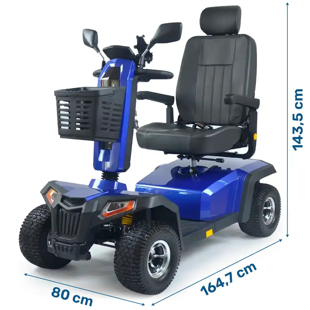 Dimensiones del scooter eléctrico potente con motor de 1400 W para una conducción firme y eficiente dortomedical