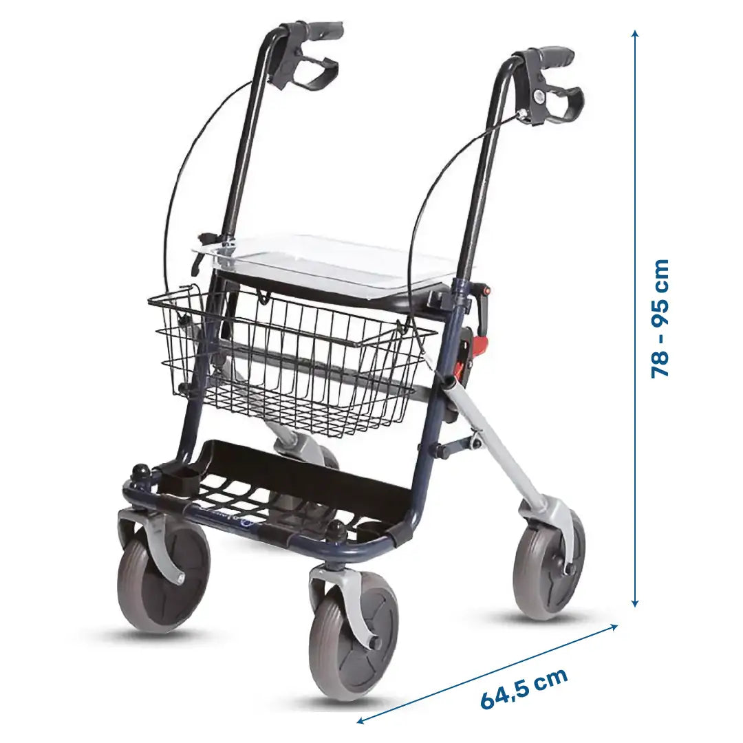 Medidas del andador plegable con estructura segura que resiste hasta 130 kg dortomedical
