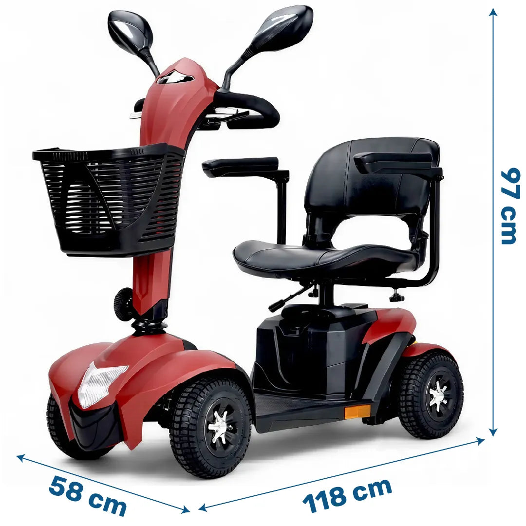 Medidas del Scooter Eléctrico MAGNUS con Velocímetro Digital y Llave Contactless dortomedical