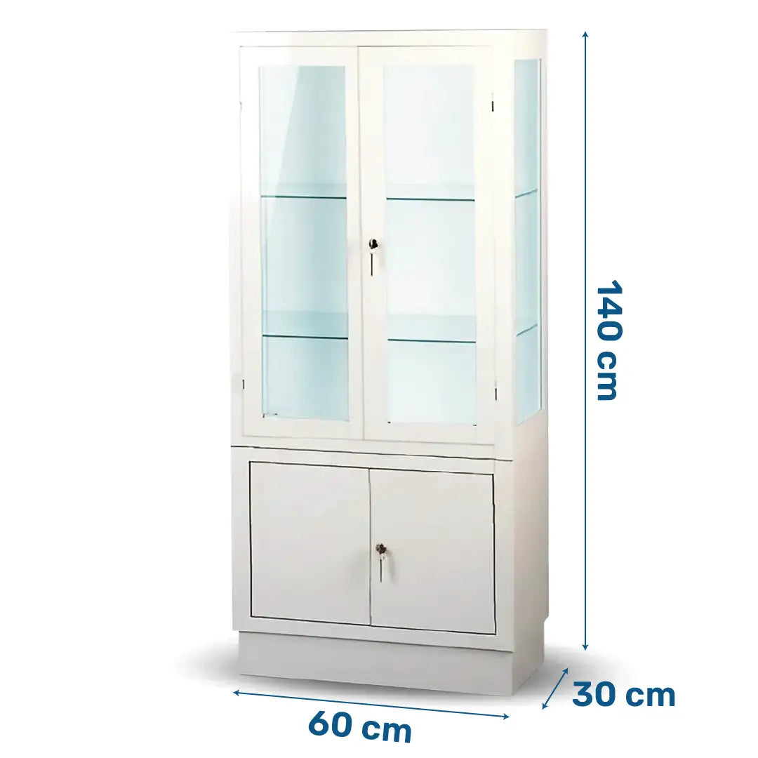 Medidas de la vitrina médica de acero y cristal con puertas abatibles dortomedical