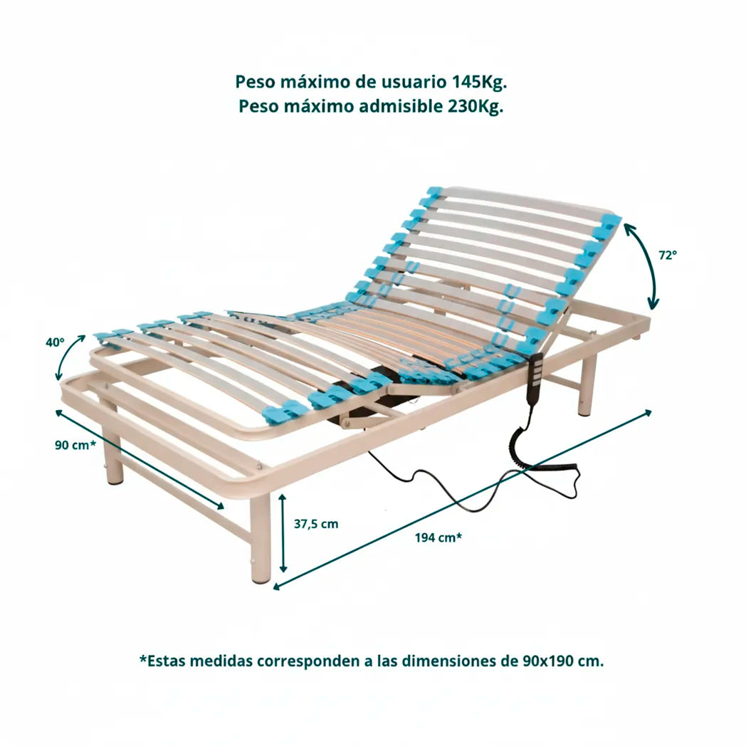 PACK Cama Articulada com Colchão + Grade + Cabeceira/peseira. Nova APOLO