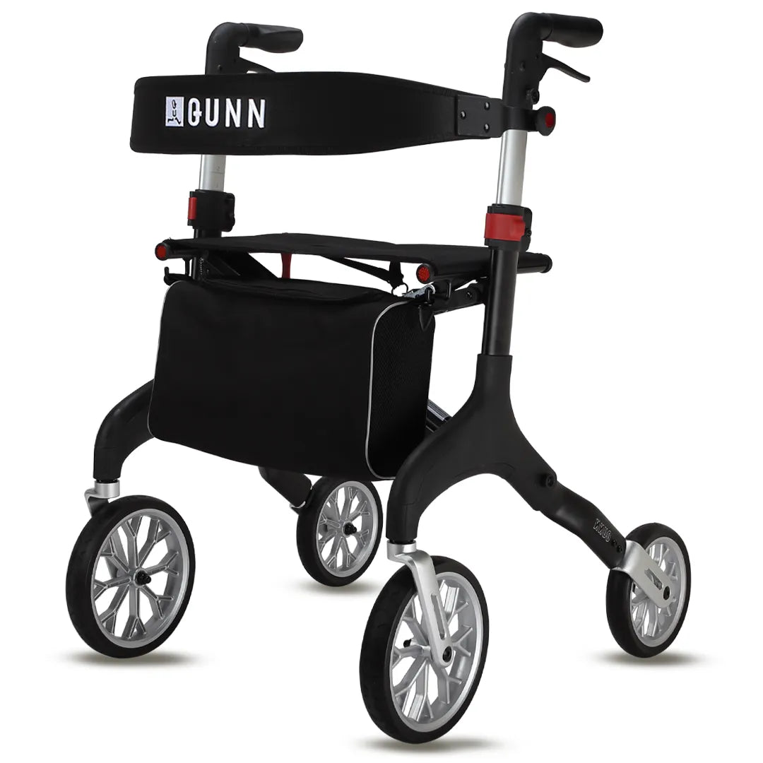Rollator de 4 ruedas con asiento acolchado para descansar durante el paseo dortomedical