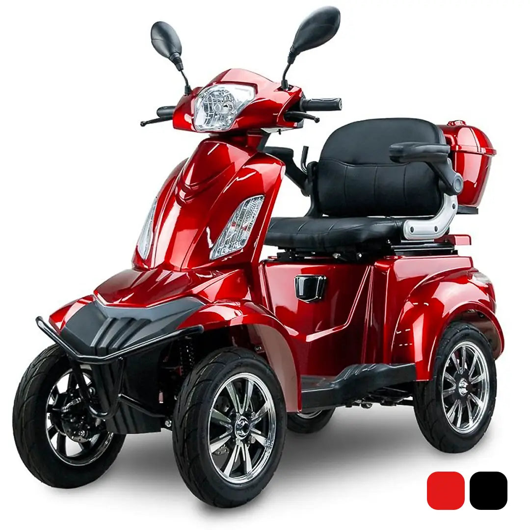 Scooter eléctrico todoterreno Faster Neo con motor de 1000W subiendo una cuesta pronunciada con total estabilidad dortomedical