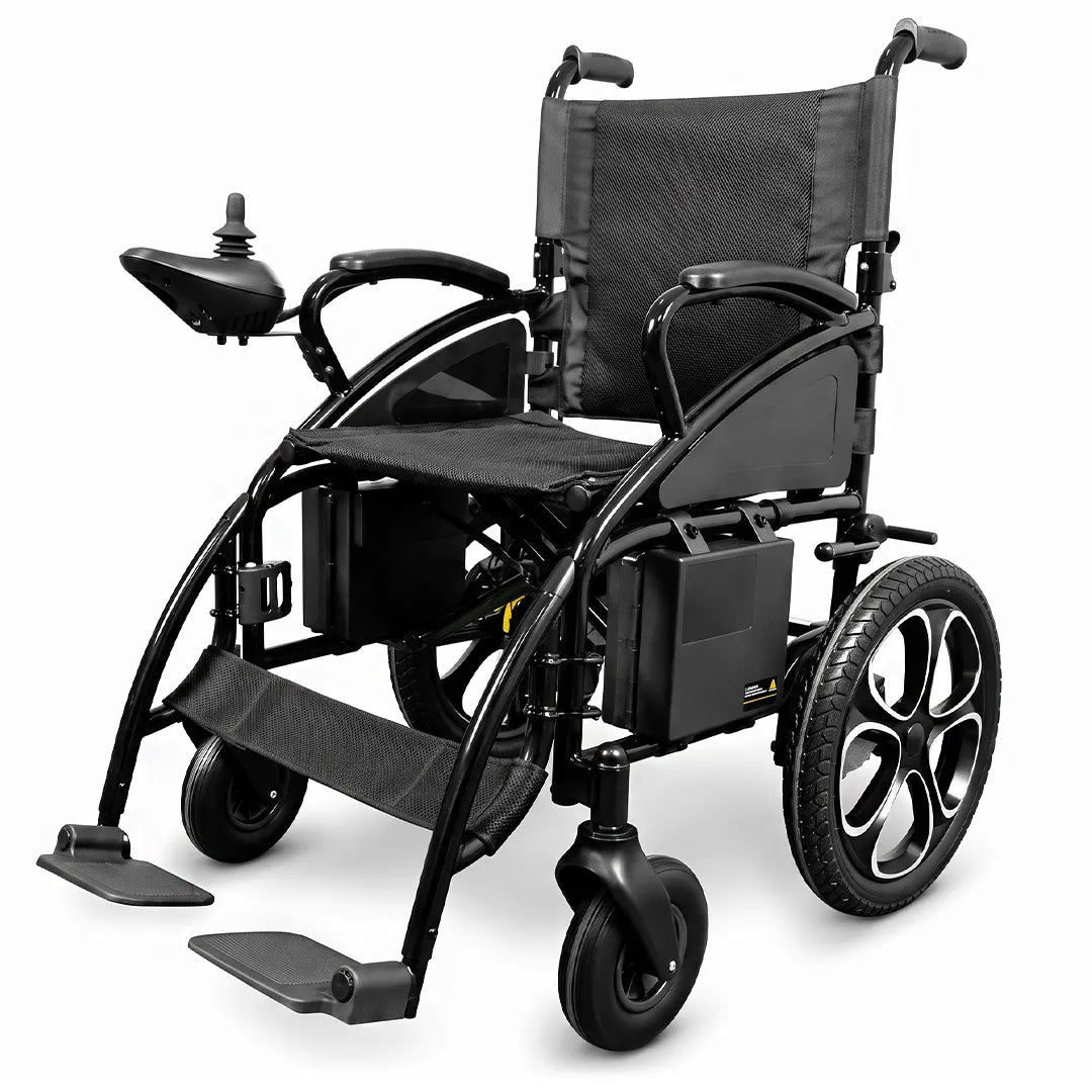 Silla de ruedas eléctrica plegable SIRA con diseño compacto para facilitar el transporte dortomedical