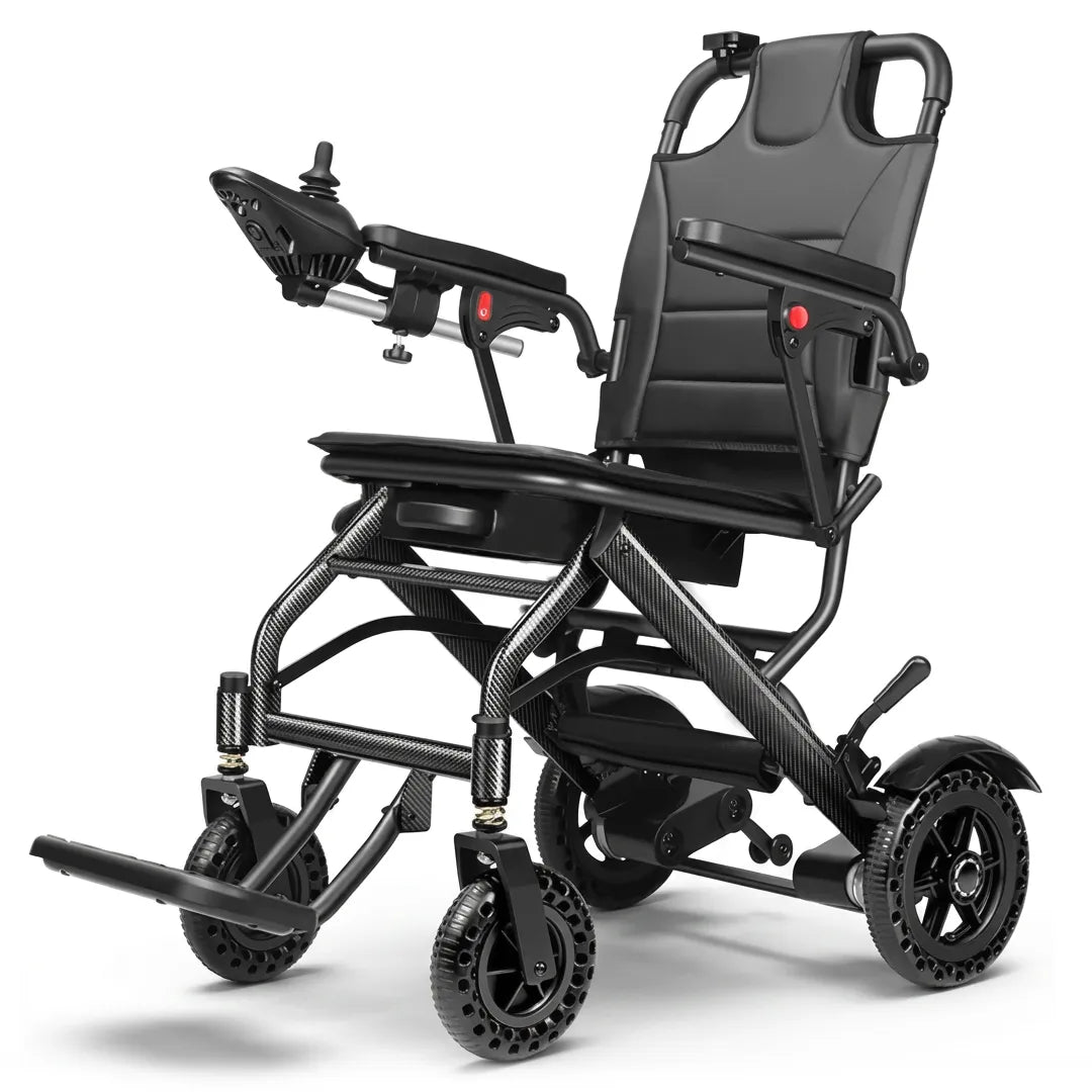 Silla eléctrica plegable ultraligera con estructura de aluminio para un transporte sin esfuerzo dortomedical