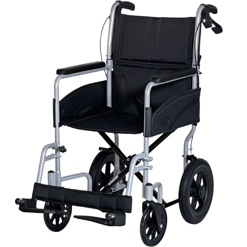 Silla de ruedas de aluminio ultra ligera PL80 para traslado, modelo super estrecho de 53 cm de ancho total para pasos reducidos dortomedical
