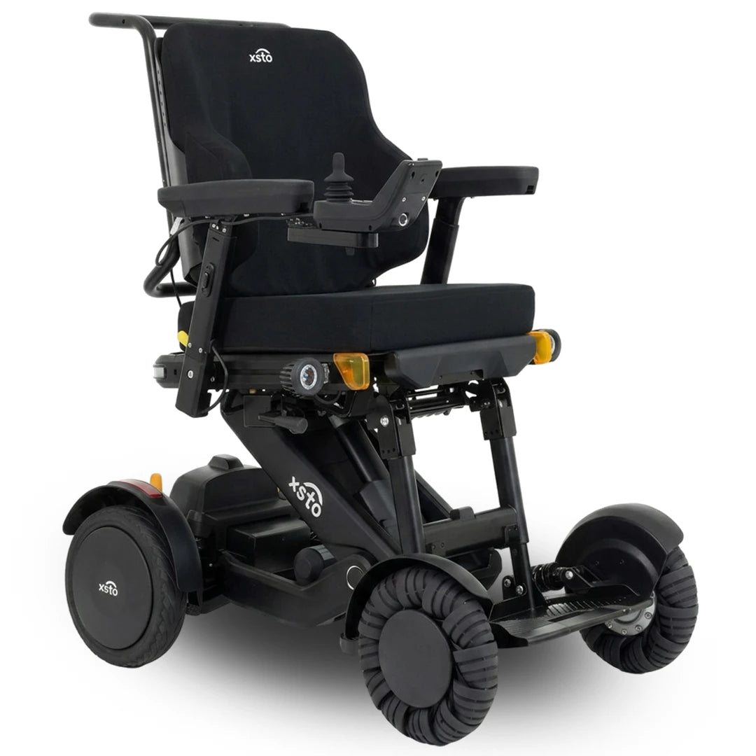 Silla de ruedas eléctrica plegable M4PRO con sistema de basculación eléctrica para mejorar el confort y aliviar la presión corporal dortomedical