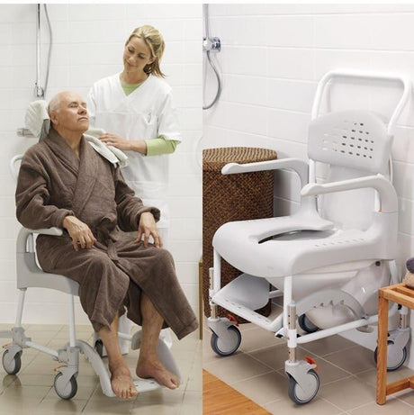 Silla de Ducha y wc Clean ALTURA REGULABLE con 4 Frenos