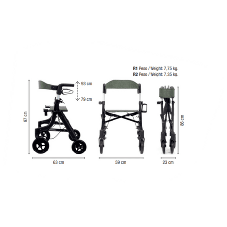 Andador con Asiento para Personas con Movilidad Reducida R1 de Playmarket
