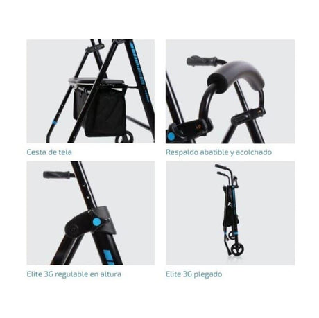 Andador de 2 Ruedas con Cesta Elite 3G