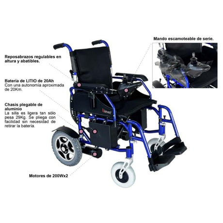 Silla de Ruedas Eléctrica SUPER ESTRECHA Plegable de Aluminio Level 2