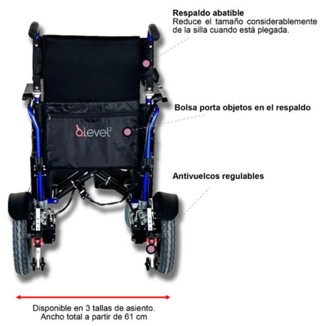 Silla de Ruedas Eléctrica SUPER ESTRECHA Plegable de Aluminio Level 2