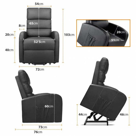 Sillón Levanta Personas con MASAJE Vibratorio con Calor Lumbar