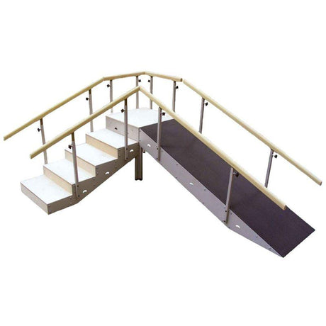 Escalera con Rampa 3, 4 y 5 Escalones y Pasamanos Fijo o Regulable