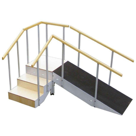 Escalera con Rampa 3, 4 y 5 Escalones y Pasamanos Fijo o Regulable
