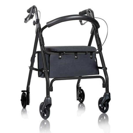 Andador Plegable de 4 Ruedas con Asiento y Cesta