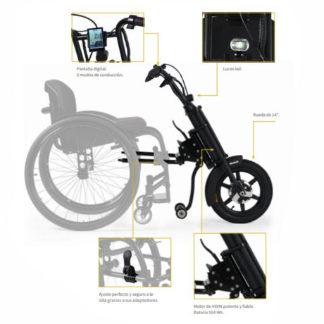 Handbike Eléctrica Potente para Silla de Ruedas MAXI