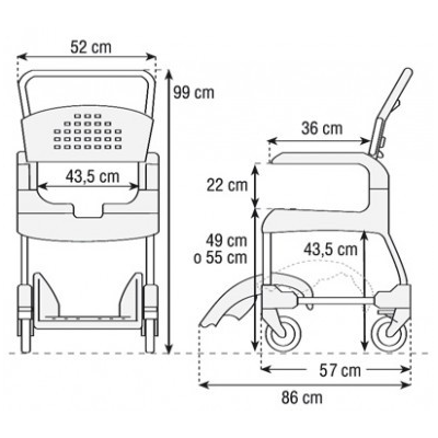 Silla Clean 4 FRENOS para Ducha y Wc Etac