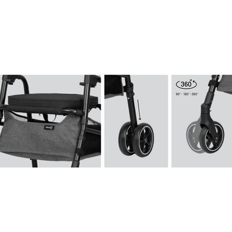 Andador Mayores Plegable Ruedas Giratorias