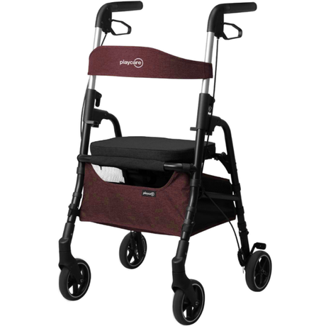 Andador Plegable con Asiento Verde Burdeos