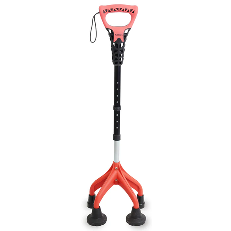 Baston 4 Patas Regulable Rojo
