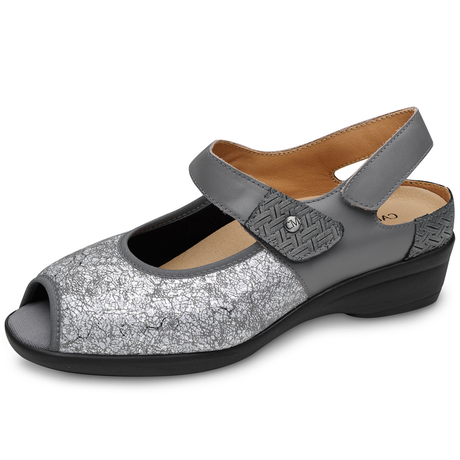 Sandalias Velcro Mujer Grises