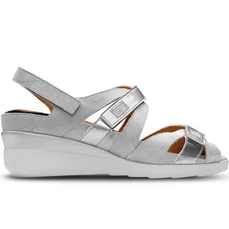 Sandalias para Señoras Mayores Plateadas