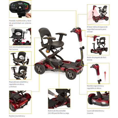 Scooter Elétrico DOBRAGEM AUTOMÁTICA com botão I-Láser