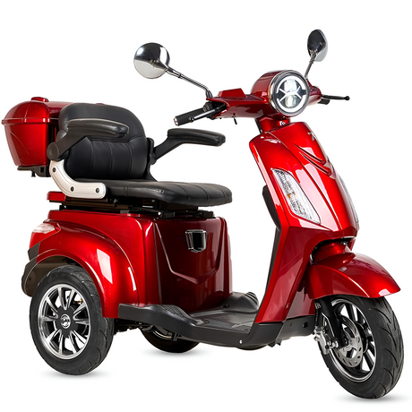 Scooter Electrica 3 Ruedas Rojo Elegante