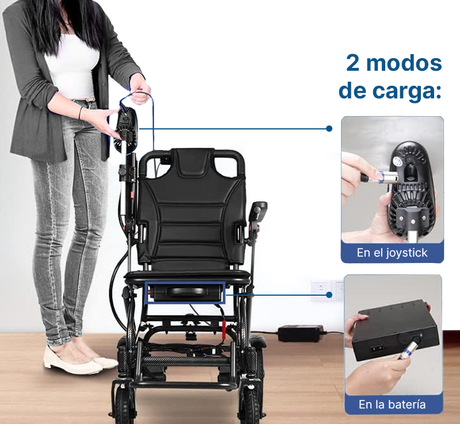 Silla de Ruedas Eléctrica Plegable con Batería Extraíble