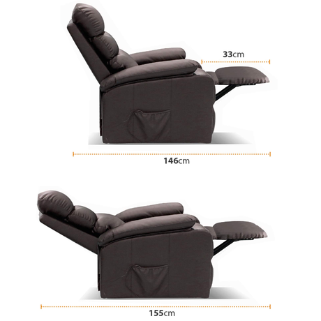 Sillón Masaje LEVANTA PERSONAS Reclinable 180º