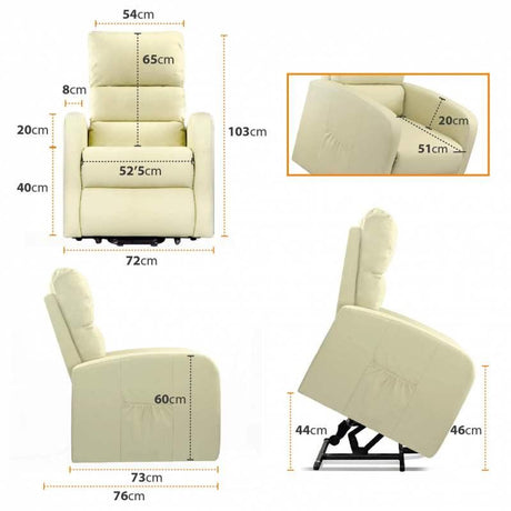 Cadeira de relaxamento eleva pessoas com massagem vibratória e calor lombar