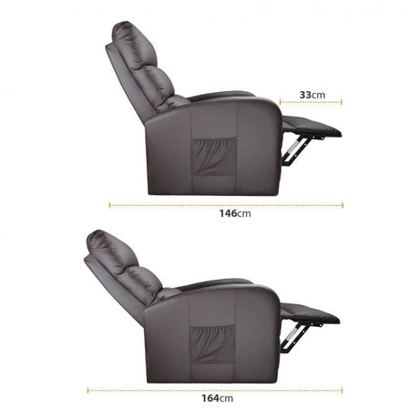 Cadeira de relaxamento eleva pessoas com massagem vibratória e calor lombar