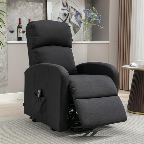 Sillon Reclinable Electrico Levanta Personas Negro Casa