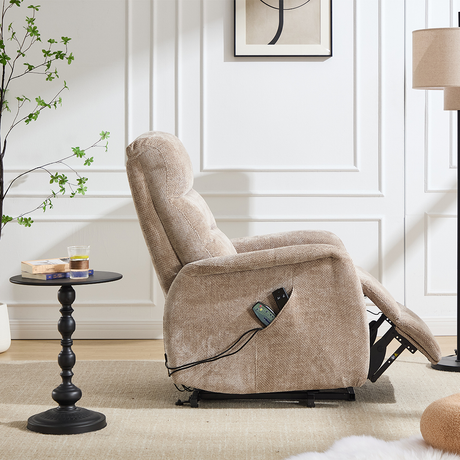 Sillon Relax Masaje Beige Reclinacion