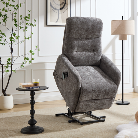Sillon Relax Masaje Gris Chenilla