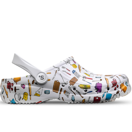 Tamancos confortáveis ​​estampados para hospitalidade da Saguy