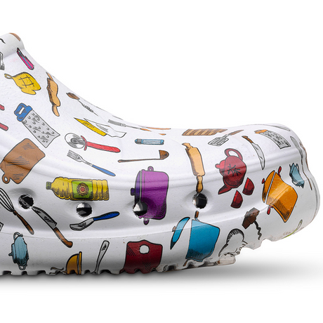 Tamancos confortáveis ​​estampados para hospitalidade da Saguy