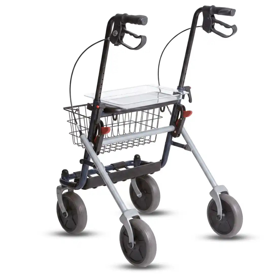 Andador de 4 ruedas plegable con empuñaduras anatómicas ajustables en altura dortomedical