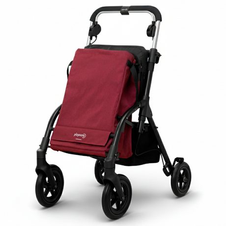 Carrinho de compras com andarilho Playcare R05, assento e design rebatível.
