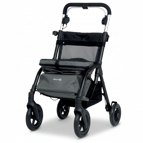 Carrinho de compras com andarilho Playcare R05, assento e design rebatível.