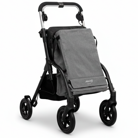 Carrinho de compras com andarilho Playcare R05, assento e design rebatível.