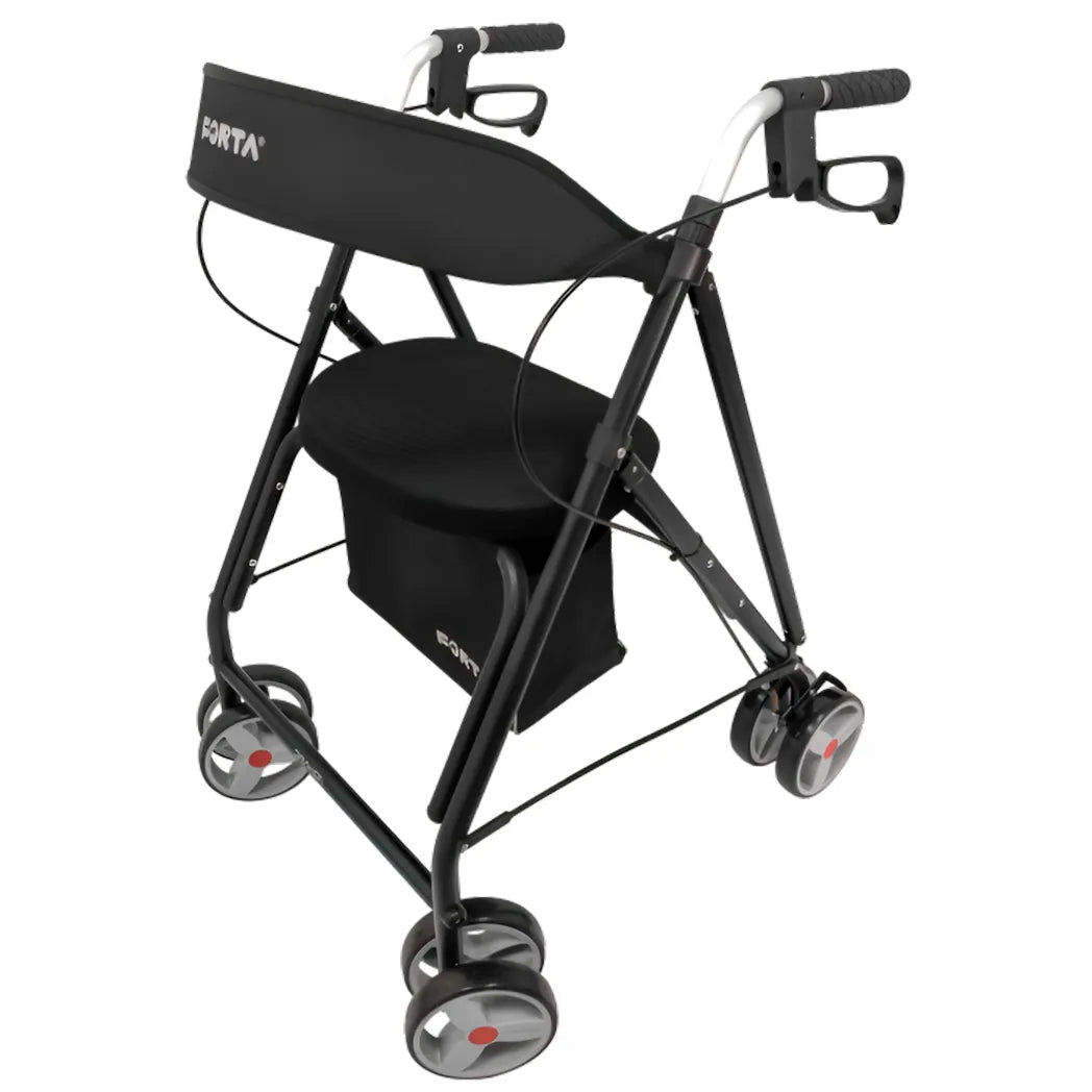 Andador dobrável de alumínio DRAKON 2 com rodas giratórias duplas FORTA